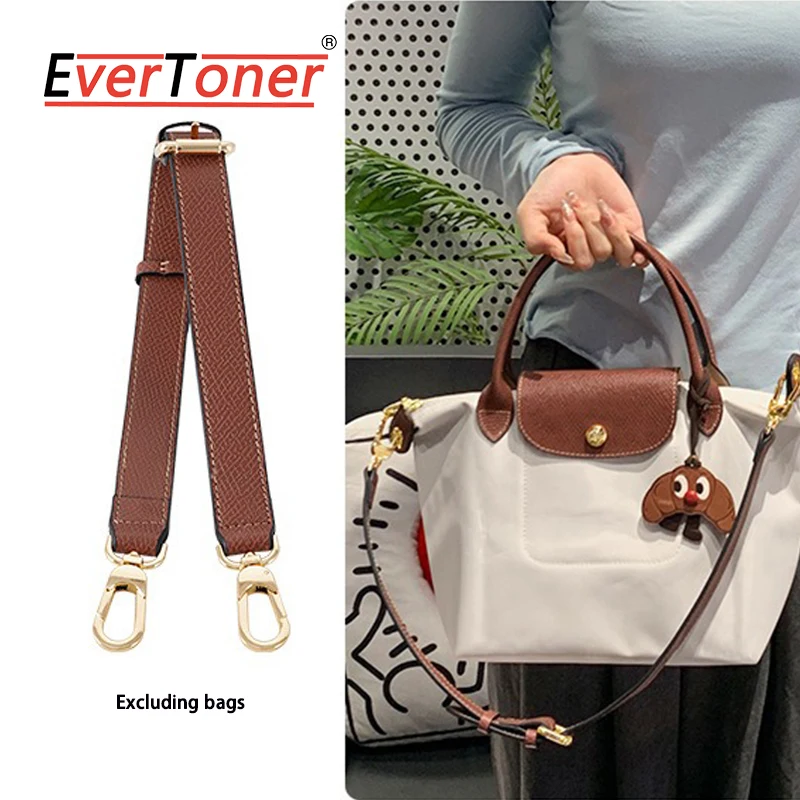 EverToner Bag Shoulder Strap For Long-champ Bag Adjustable Free Punching Modified Messenger Strap Leather Shoulder Strap