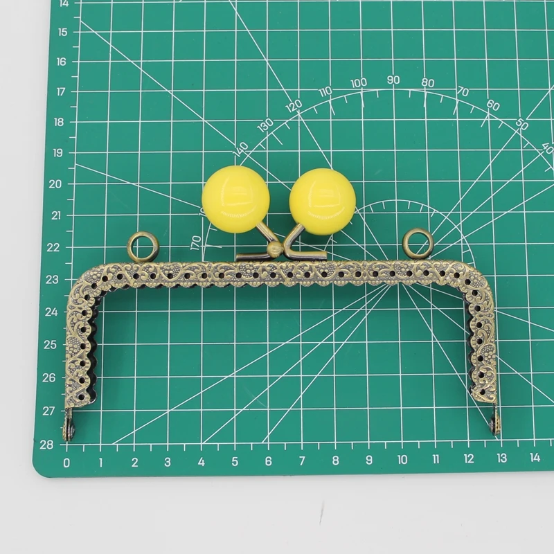 KISSDIY 10pcs 12.5CM Candy Ball Purse Frame Antique Bronze Square Shape Bag Kiss Clasp Lace Metal DIY Bag Accessories