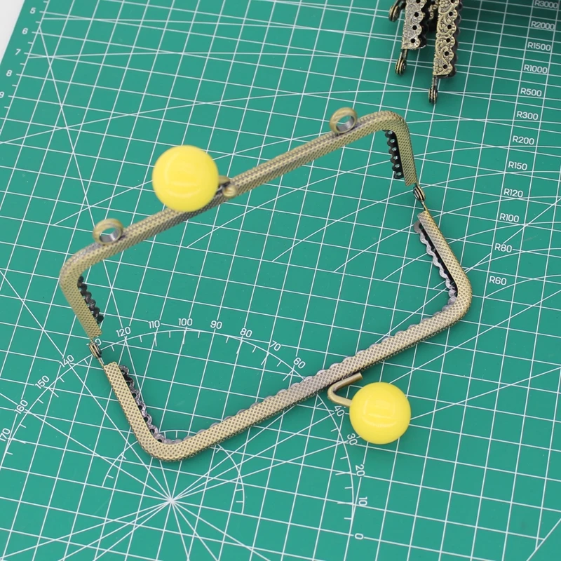 KISSDIY 10pcs 12.5CM Candy Ball Purse Frame Antique Bronze Square Shape Bag Kiss Clasp Lace Metal DIY Bag Accessories