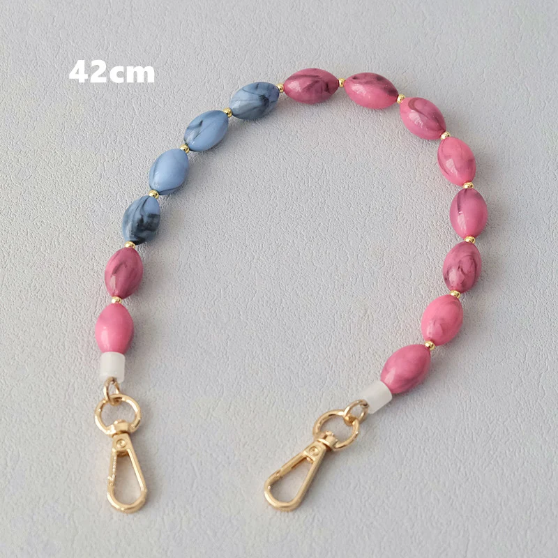 New Fashion Woman Bag Accessory Detachable Vintage Candy Beaded Chain Acrylic Bag Rope Strap Women Handbag Shoulder Handle Chain