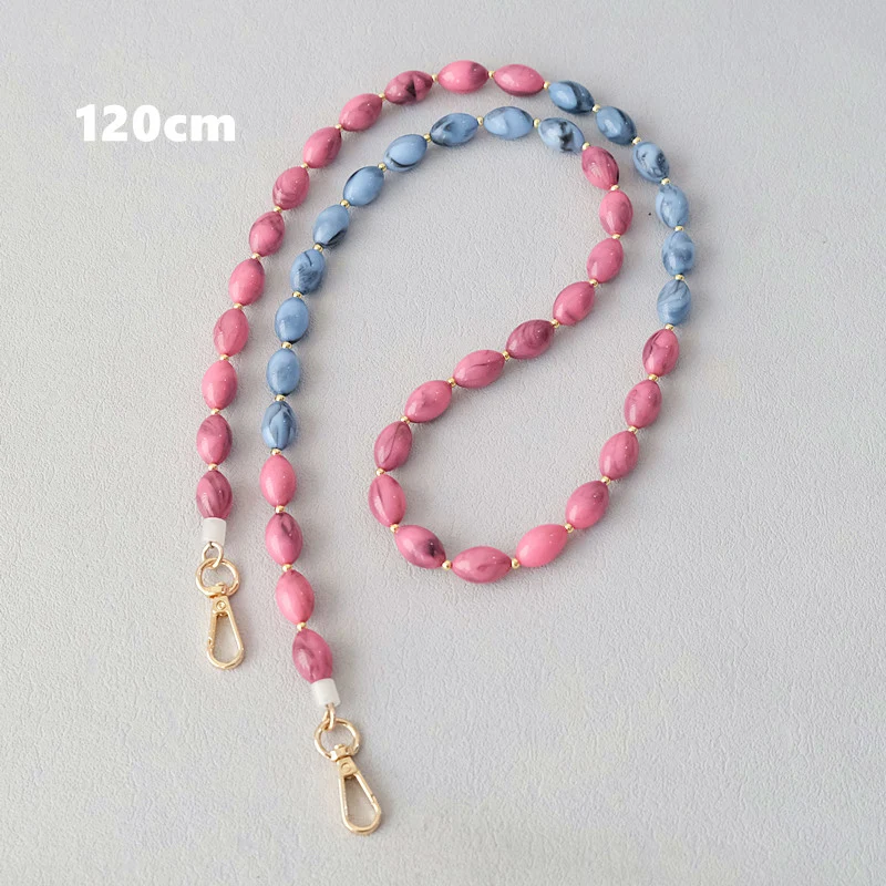 New Fashion Woman Bag Accessory Detachable Vintage Candy Beaded Chain Acrylic Bag Rope Strap Women Handbag Shoulder Handle Chain