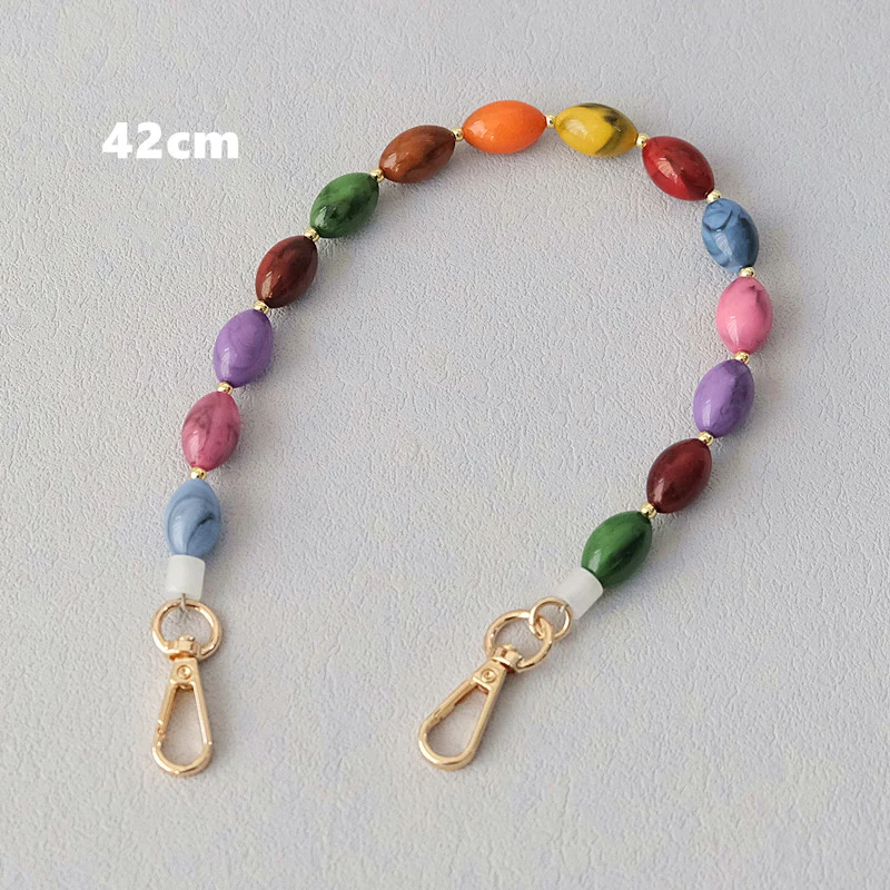 New Fashion Woman Bag Accessory Detachable Vintage Candy Beaded Chain Acrylic Bag Rope Strap Women Handbag Shoulder Handle Chain