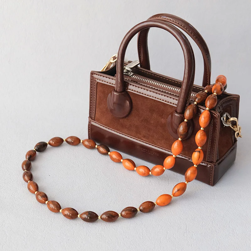 New Fashion Woman Bag Accessory Detachable Vintage Candy Beaded Chain Acrylic Bag Rope Strap Women Handbag Shoulder Handle Chain