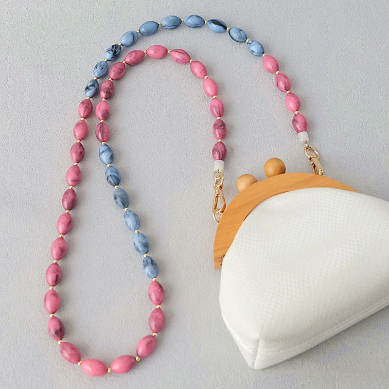New Fashion Woman Bag Accessory Detachable Vintage Candy Beaded Chain Acrylic Bag Rope Strap Women Handbag Shoulder Handle Chain