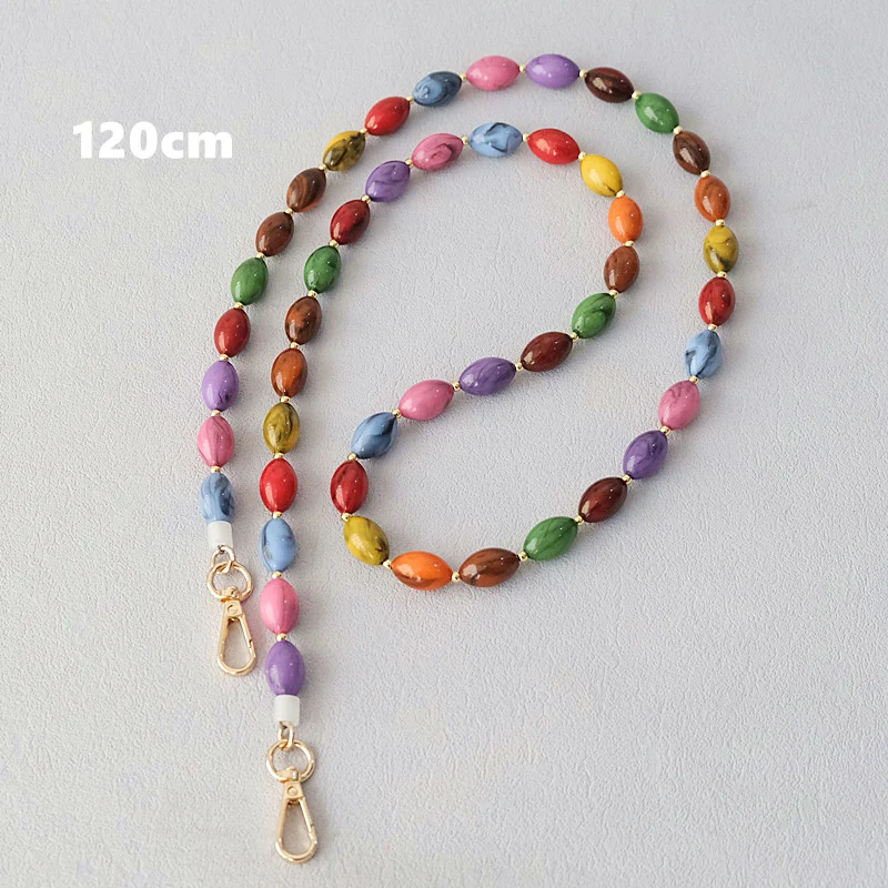 New Fashion Woman Bag Accessory Detachable Vintage Candy Beaded Chain Acrylic Bag Rope Strap Women Handbag Shoulder Handle Chain