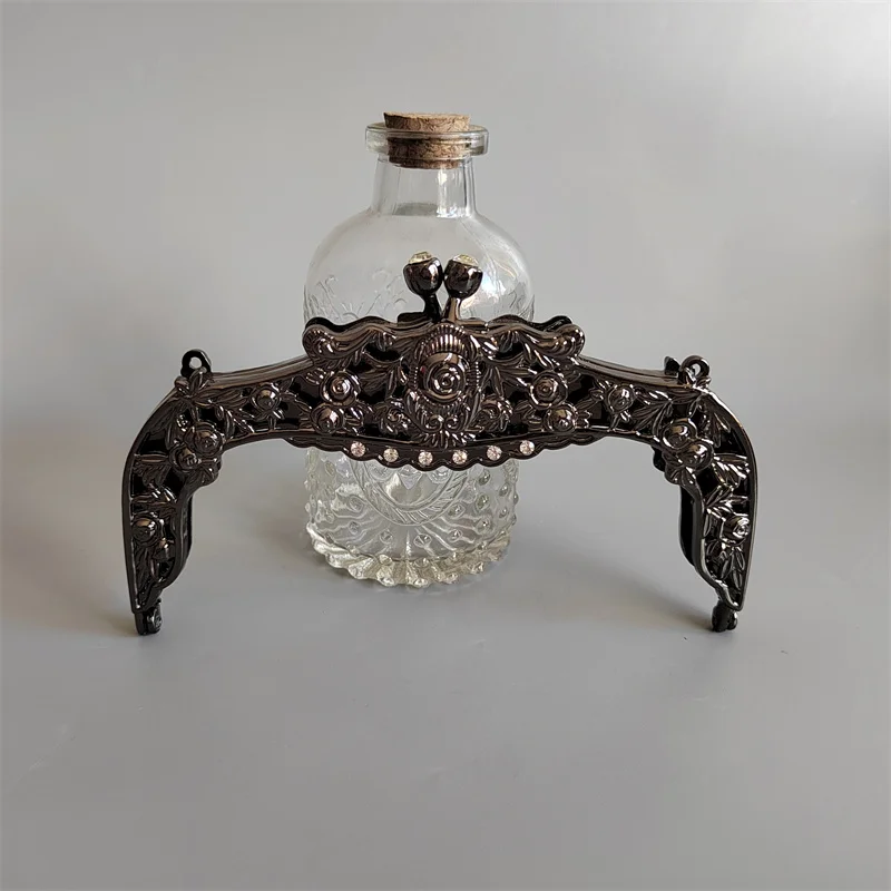 1 Set Antique Brass Bronze Color Metal Purse Frame Crystal On Surface Screws Obag1 Set Antiqu Material Metal Purse Handle Frame