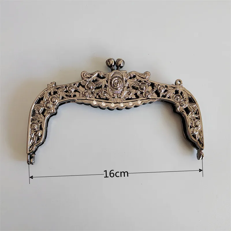 1 Set Antique Brass Bronze Color Metal Purse Frame Crystal On Surface Screws Obag1 Set Antiqu Material Metal Purse Handle Frame