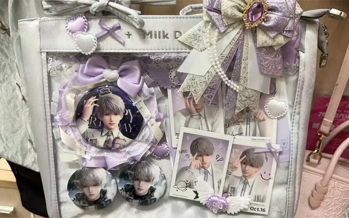 Italife Big Chain Bows Women Ita Bag Accessories for Anime ACG Display Girl Clear Pocket Backpack Itabag Decoration Luxury H351
