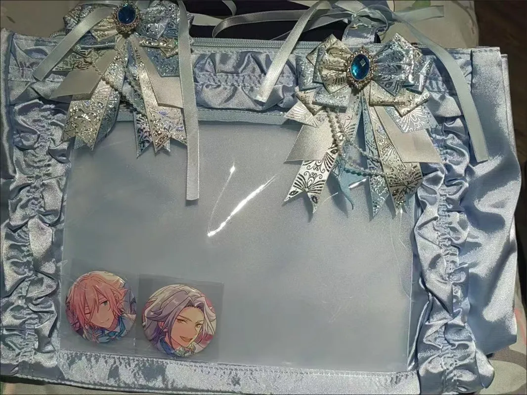 Italife Big Chain Bows Women Ita Bag Accessories for Anime ACG Display Girl Clear Pocket Backpack Itabag Decoration Luxury H351