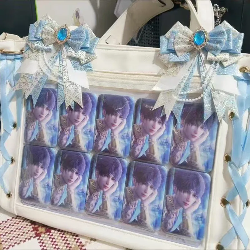 Italife Big Chain Bows Women Ita Bag Accessories for Anime ACG Display Girl Clear Pocket Backpack Itabag Decoration Luxury H351