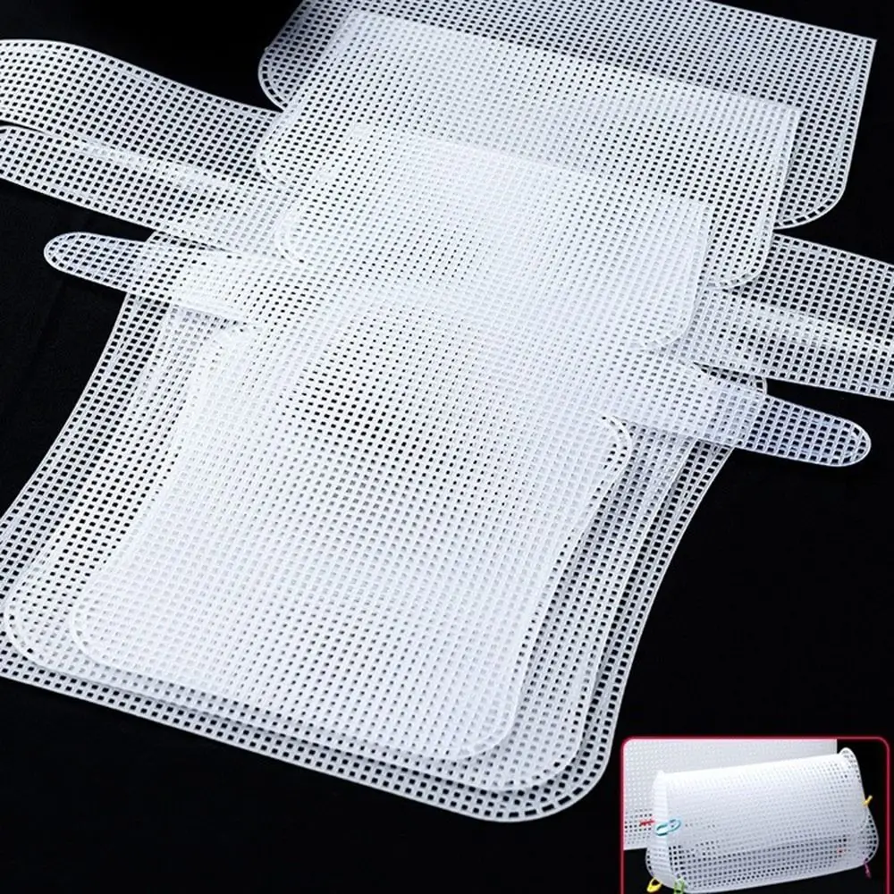 DIY Plastic Weaving Plastic Mesh Cloth White Craft Bag Fixed Grid Sheet Handmade Knitting Crochet Bags Plate Bag Accessories