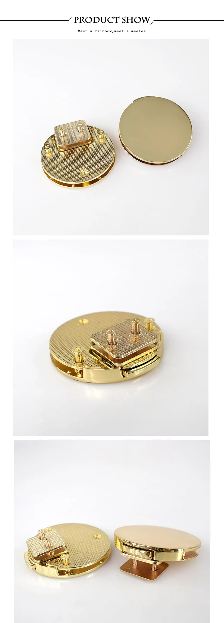 1/2pcs  Women Bag Metal Buckle Handbag Twist Turn Lock Snap Bags Clasp Closure Invisible Locks DIY Craft Hardware Accessories
