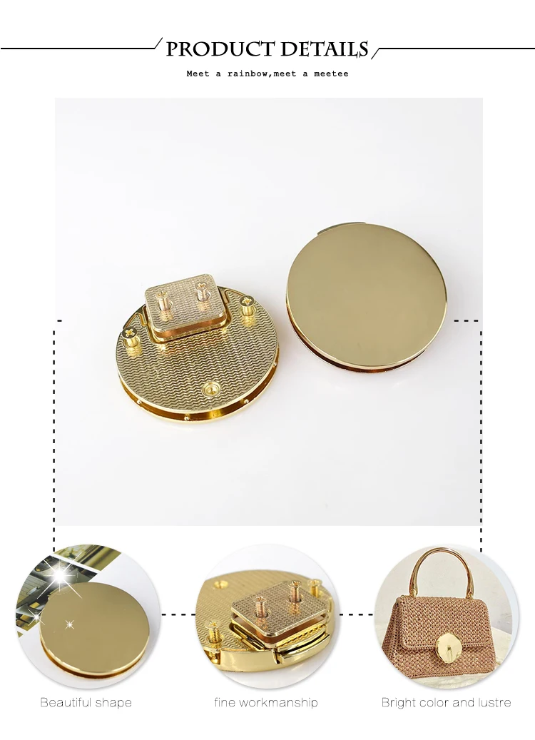 1/2pcs  Women Bag Metal Buckle Handbag Twist Turn Lock Snap Bags Clasp Closure Invisible Locks DIY Craft Hardware Accessories