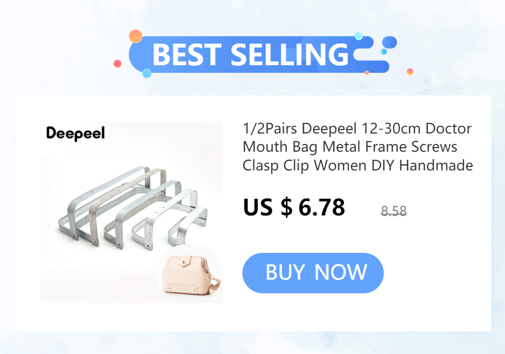 Deepeel 15-30cm Metal Internal Kiss Clasp Purse Frame Cloud Bag Rectangle Pipe Clamps Buckle DIY Handmade Bags Handles Accessory
