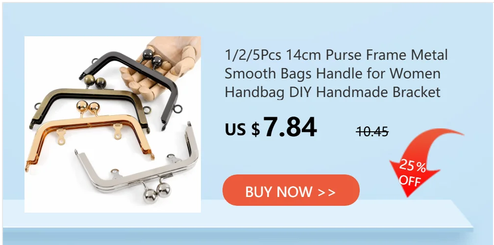 2/5Pcs 10.5cm Smooth Metal Bags Handle Purse Frame Wallet Kiss Clasp Women's Handbag Decor Handles DIY Handmade Bag Accessories