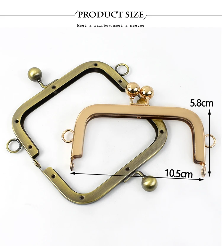 2/5Pcs 10.5cm Smooth Metal Bags Handle Purse Frame Wallet Kiss Clasp Women's Handbag Decor Handles DIY Handmade Bag Accessories