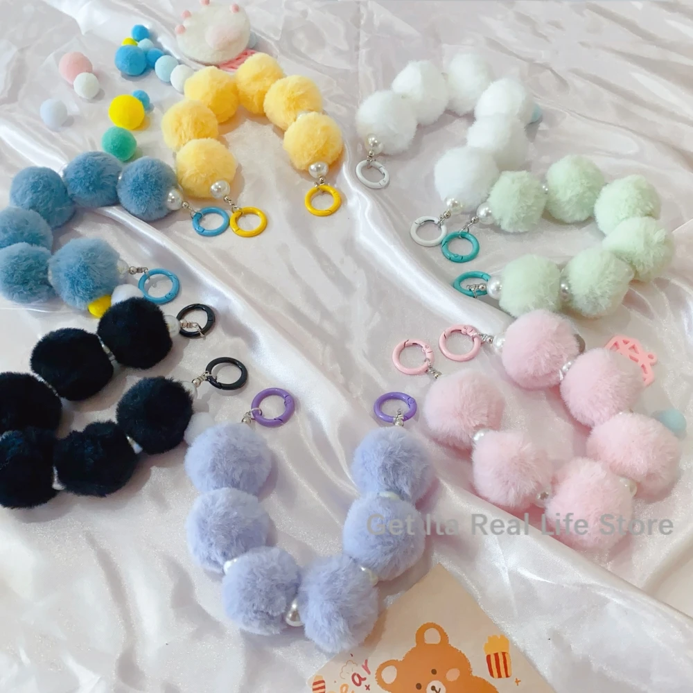 Italife Ita Bag Ornament Decoration Pink Blue Cartoon Color Hairball Chains Women Girl Itabag Accessories Backpacks Fillers H327