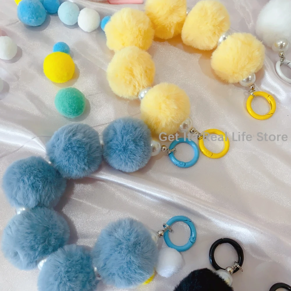 Italife Ita Bag Ornament Decoration Pink Blue Cartoon Color Hairball Chains Women Girl Itabag Accessories Backpacks Fillers H327