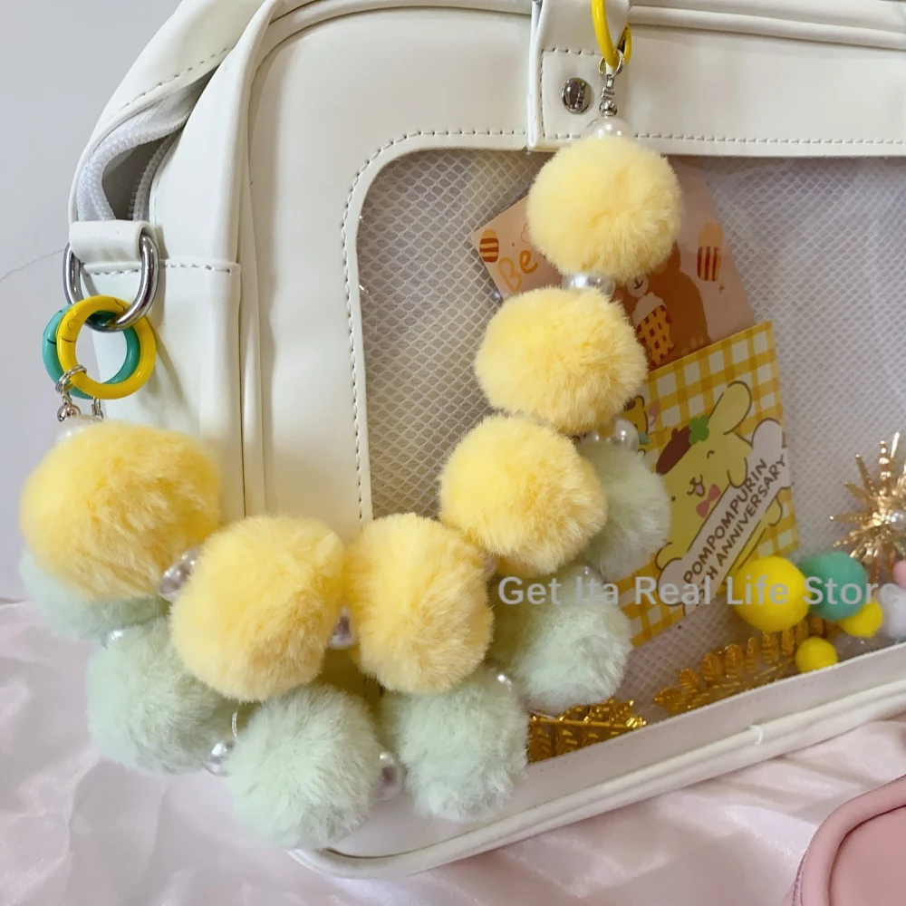 Italife Ita Bag Ornament Decoration Pink Blue Cartoon Color Hairball Chains Women Girl Itabag Accessories Backpacks Fillers H327