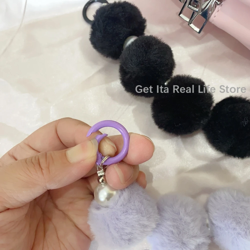 Italife Ita Bag Ornament Decoration Pink Blue Cartoon Color Hairball Chains Women Girl Itabag Accessories Backpacks Fillers H327