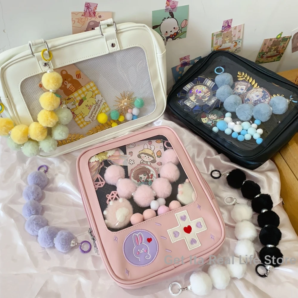 Italife Ita Bag Ornament Decoration Pink Blue Cartoon Color Hairball Chains Women Girl Itabag Accessories Backpacks Fillers H327