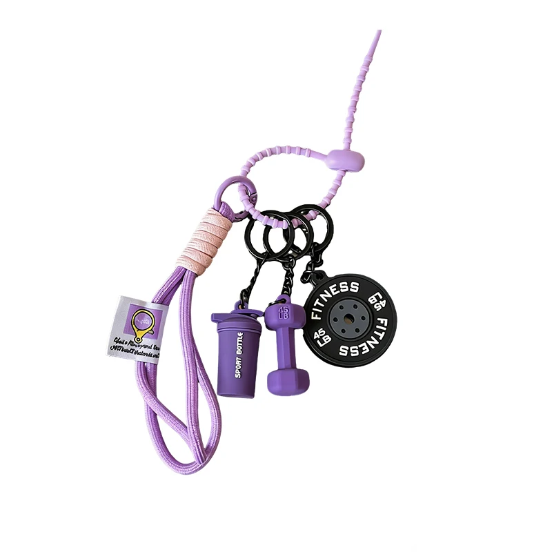 3DMini Dumbbell Fitness Kettle Keychain for Women Fashion Bag Pendant Fitness Enthusiast Bag Car Key Charm Decoration Gift