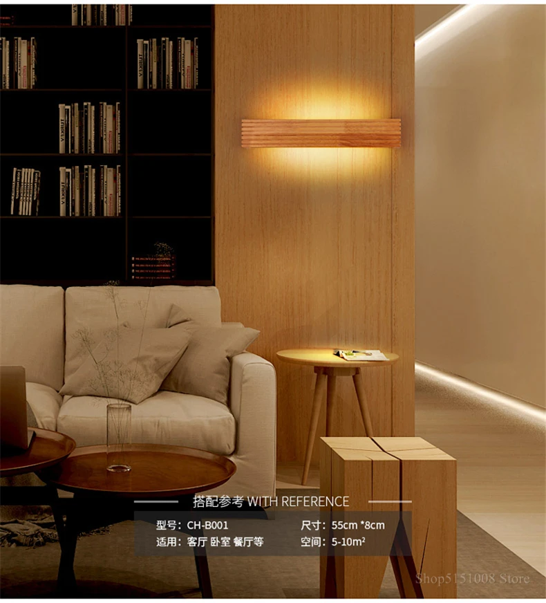 Modern Japan Style Led Oak Wooden Wall Lamps Lights Bedroom Bed Lamp Bathroom Home Wall Sconce Solid Wood Wall Light Fixtures