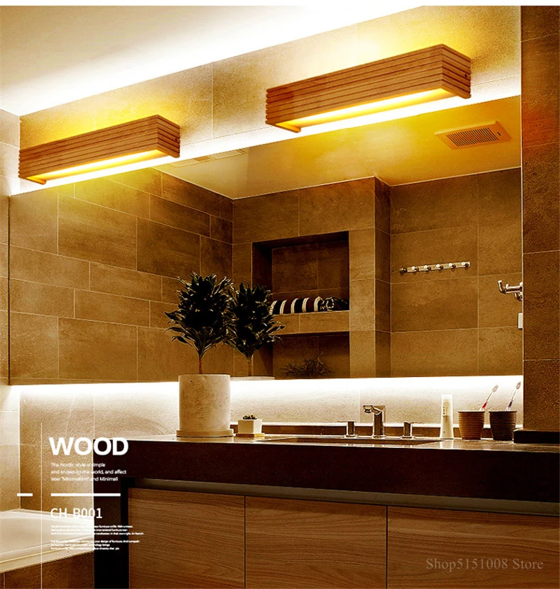 Modern Japan Style Led Oak Wooden Wall Lamps Lights Bedroom Bed Lamp Bathroom Home Wall Sconce Solid Wood Wall Light Fixtures