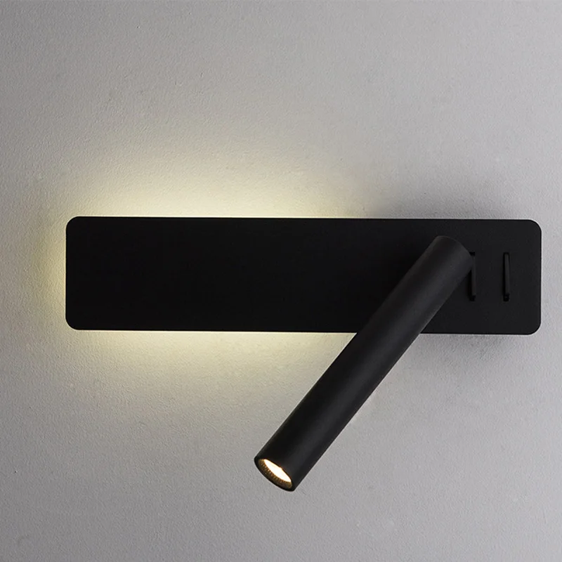 LED Wall Reading Lamp for Bedroom Hotel Minimalist Night Book Lamp Rotation Bedside Wall Sconce Home Lighting Fixture