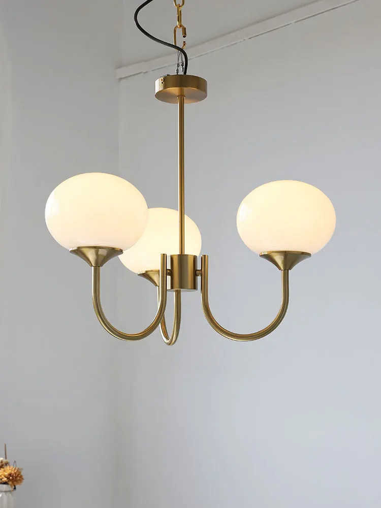 Living Room Pendant Light Medieval Creative and Warm Master Bedroom Lamp French Cream Magic Bean Lamp