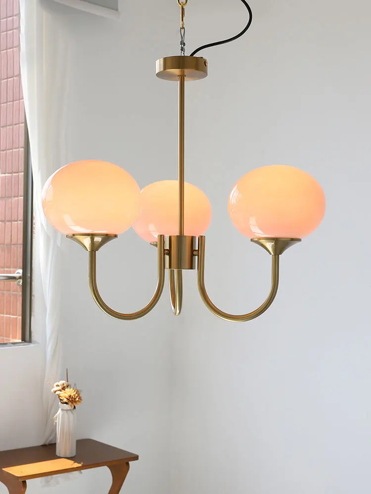 Living Room Pendant Light Medieval Creative and Warm Master Bedroom Lamp French Cream Magic Bean Lamp