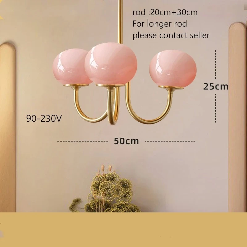 Living Room Pendant Light Medieval Creative and Warm Master Bedroom Lamp French Cream Magic Bean Lamp