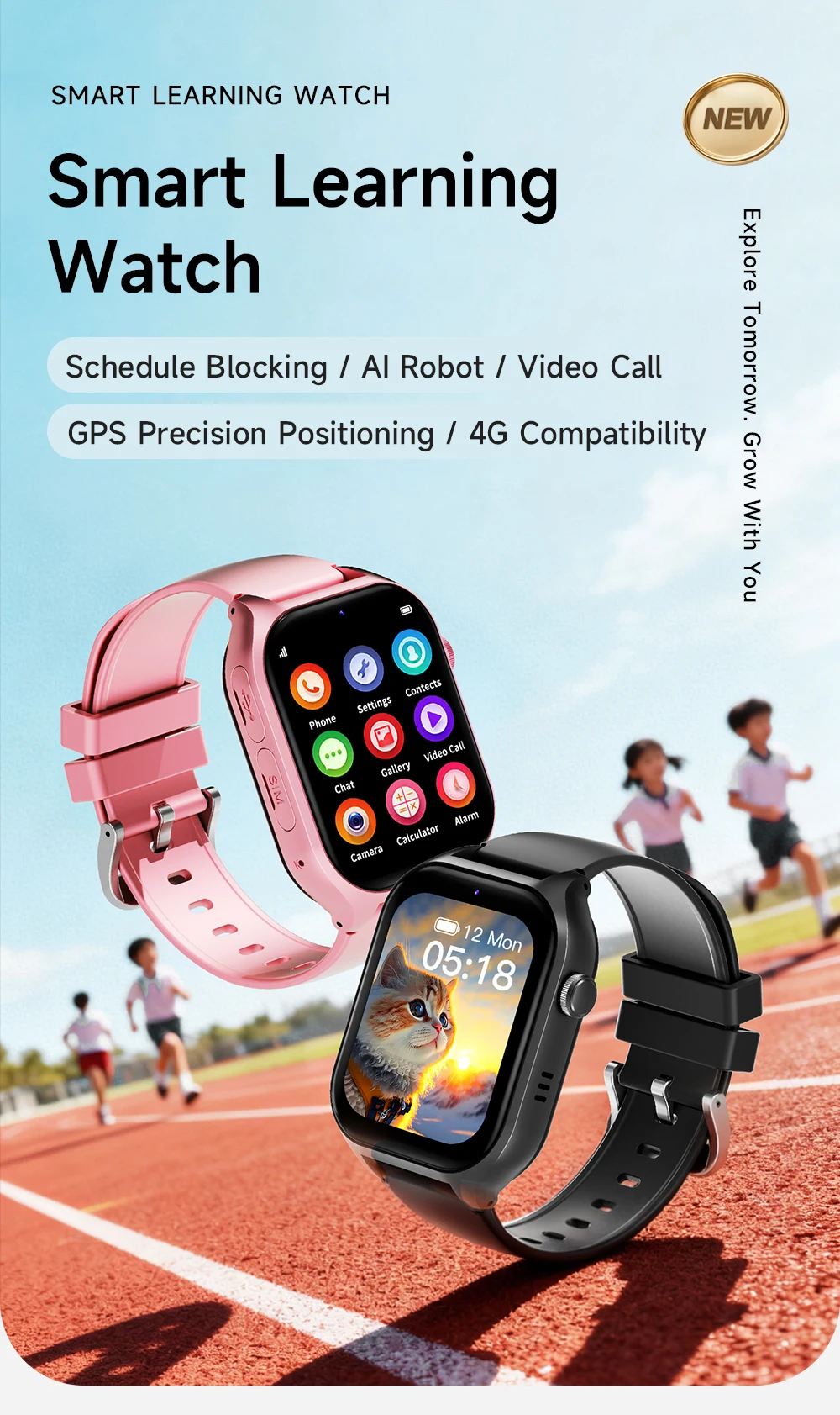 Kids 4G Smart Watch GPS WIFI Video Call SOS APP Download Child Smartwatch Camera Monitor Tracker Location Students Phone Watch