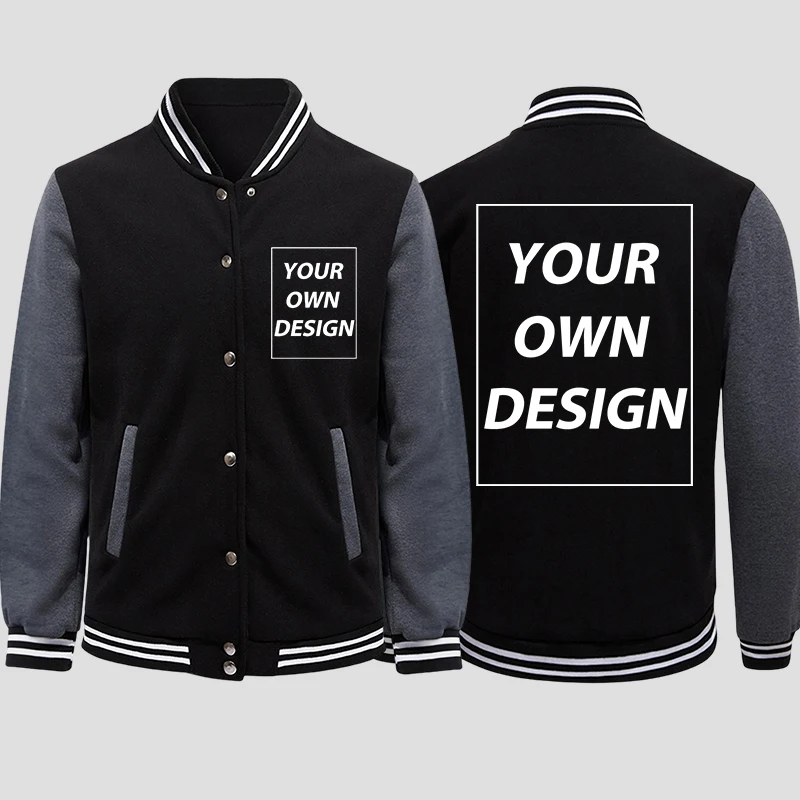 S-5XL Man Baseball Jackets Personalized Custom Logo Graphics Street Loose Jackets Fashion Casual Sportswear Office Team Workwear