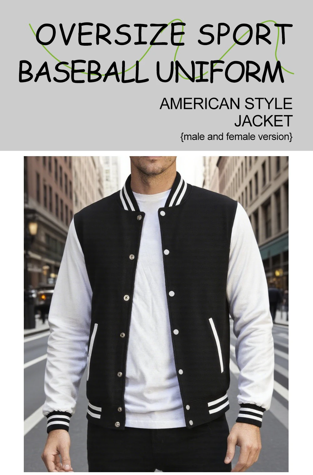 S-5XL Man Baseball Jackets Personalized Custom Logo Graphics Street Loose Jackets Fashion Casual Sportswear Office Team Workwear
