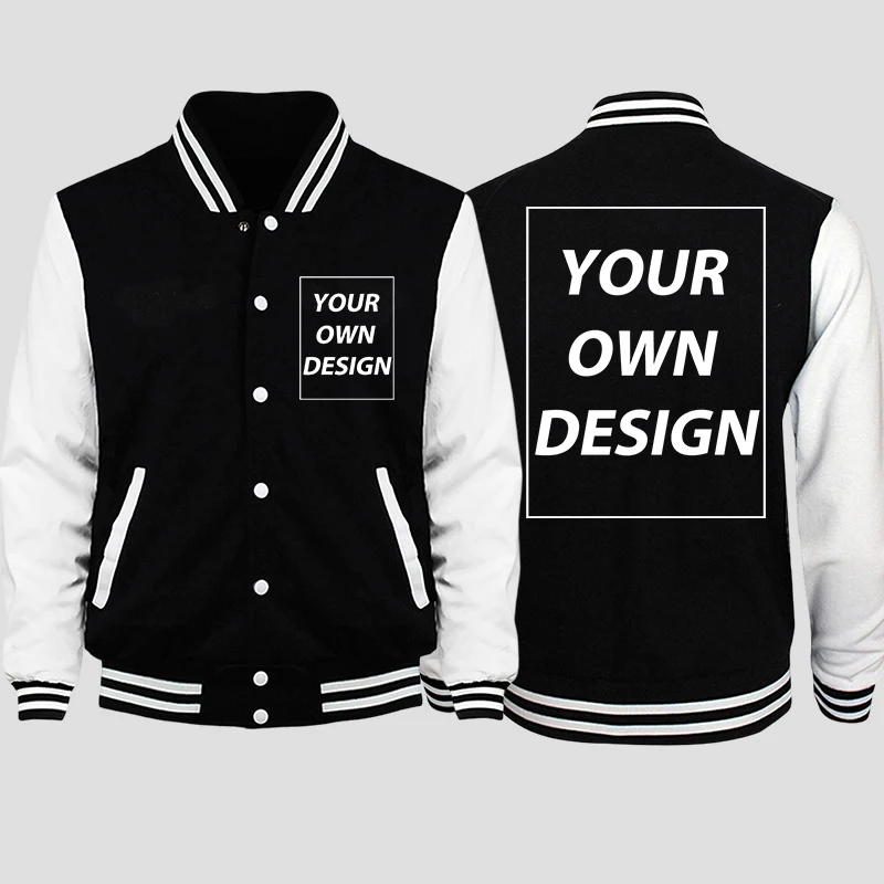 S-5XL Man Baseball Jackets Personalized Custom Logo Graphics Street Loose Jackets Fashion Casual Sportswear Office Team Workwear