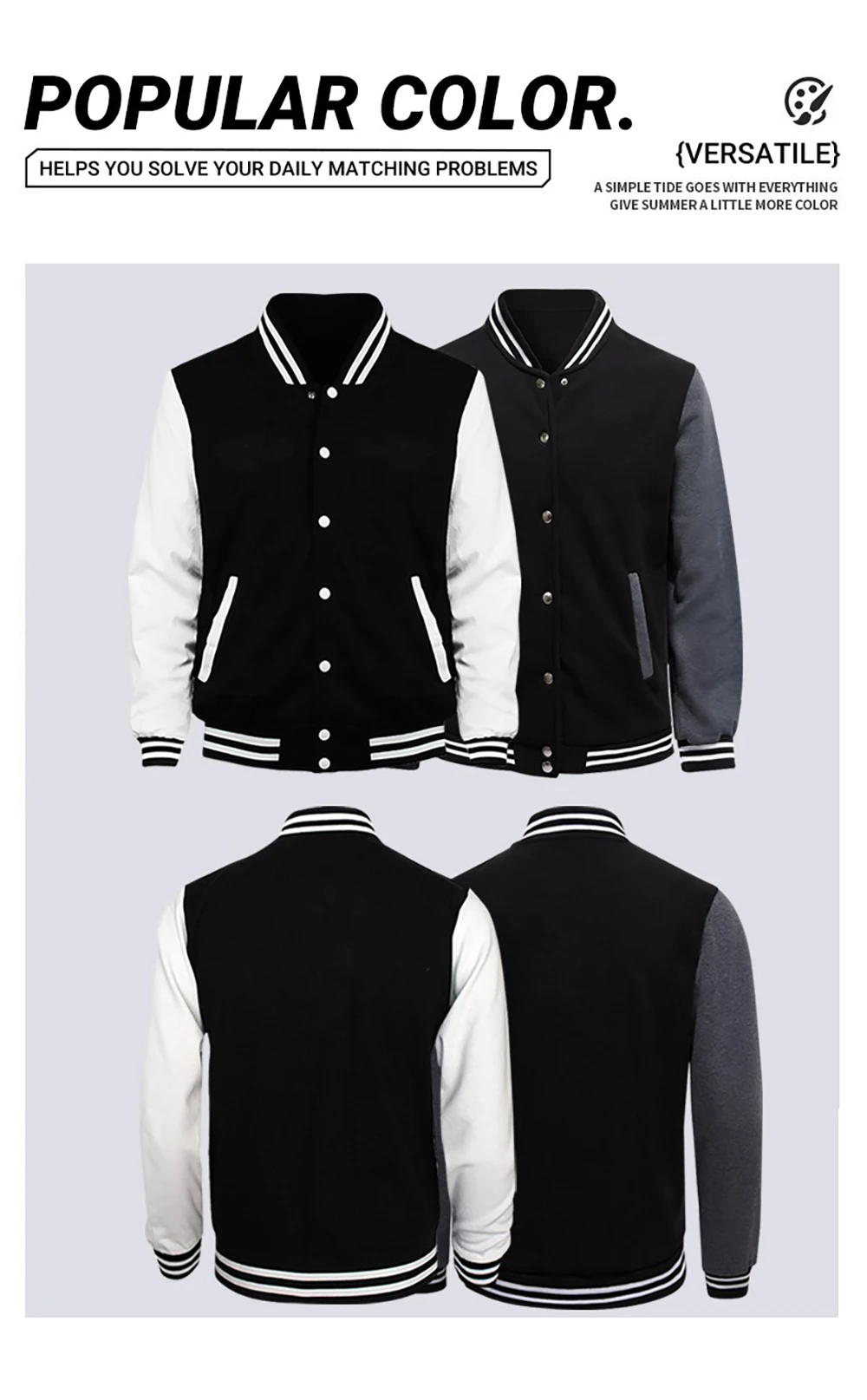 S-5XL Man Baseball Jackets Personalized Custom Logo Graphics Street Loose Jackets Fashion Casual Sportswear Office Team Workwear