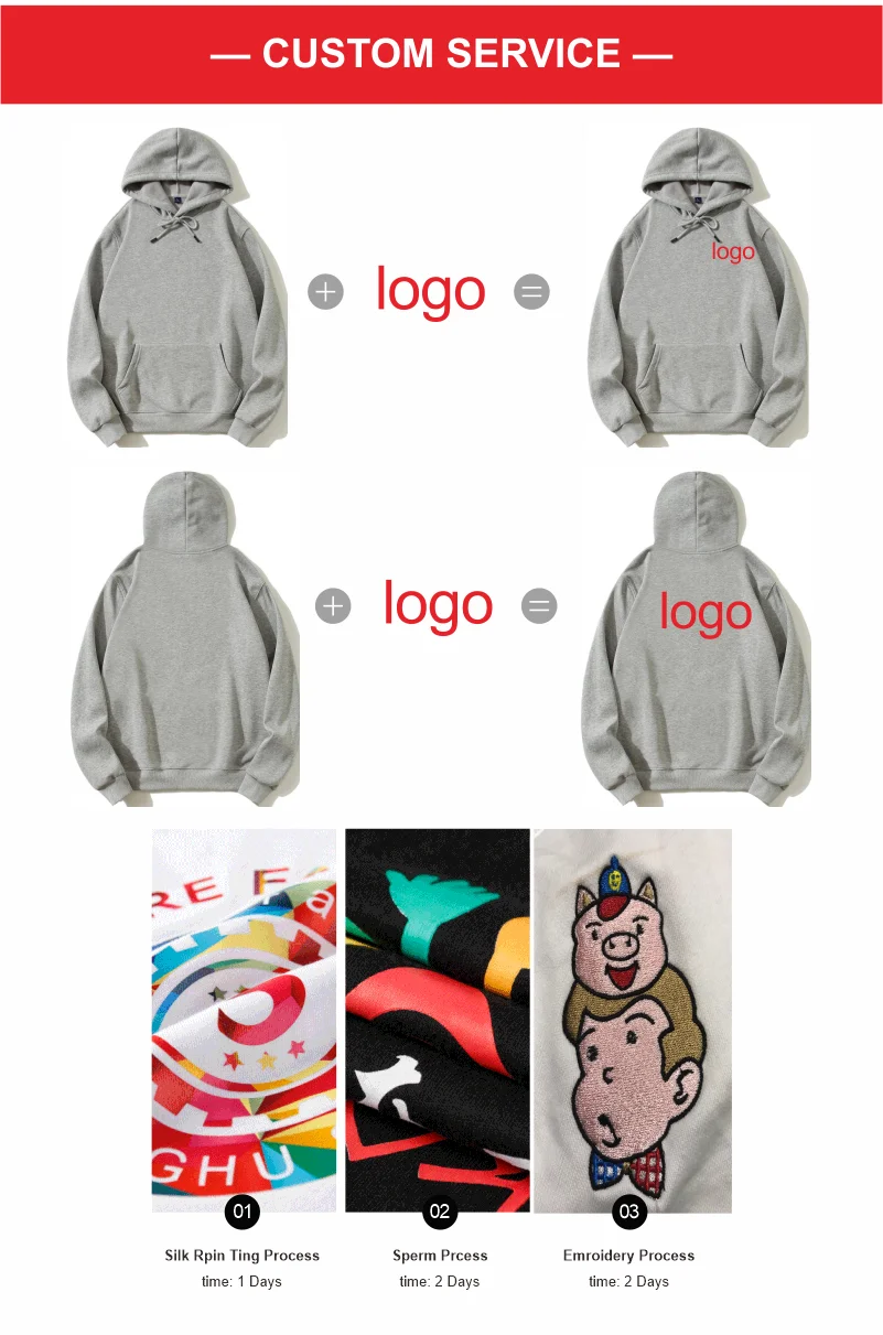Fashion Print High-Quality Hoodie Custom Logo Personal Group Brand Embroidery Men and Women Thick 100 % Cotton Pullovers Fleece