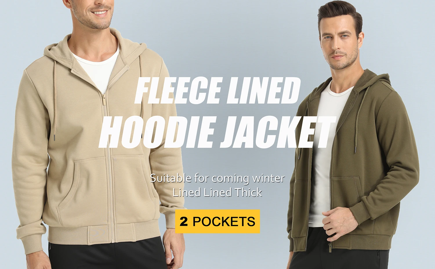 TACVASEN Big Pockets Fleece Lining Hoodies Mens Hooded Coats Full Zip Up Casual Hoodie Jackets Athlete Running Hiking Sportswear