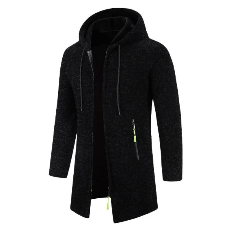 Men's Hoodies SpringAutumn CasualSolid Hooded Zip-Up Sweatshirts LongSleeve Knit Hoodie Men Sweatshirt Streetwear Hoody Cardigan