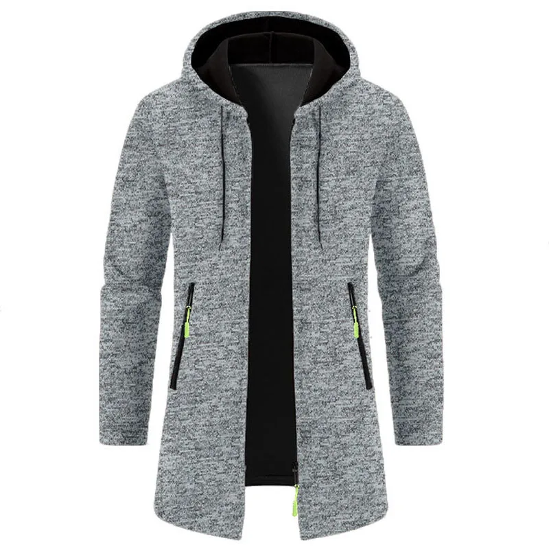 Men's Hoodies SpringAutumn CasualSolid Hooded Zip-Up Sweatshirts LongSleeve Knit Hoodie Men Sweatshirt Streetwear Hoody Cardigan