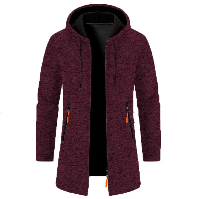 Men's Hoodies SpringAutumn CasualSolid Hooded Zip-Up Sweatshirts LongSleeve Knit Hoodie Men Sweatshirt Streetwear Hoody Cardigan