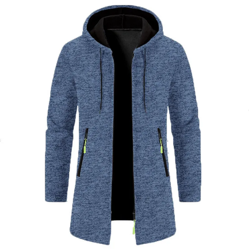 Men's Hoodies SpringAutumn CasualSolid Hooded Zip-Up Sweatshirts LongSleeve Knit Hoodie Men Sweatshirt Streetwear Hoody Cardigan