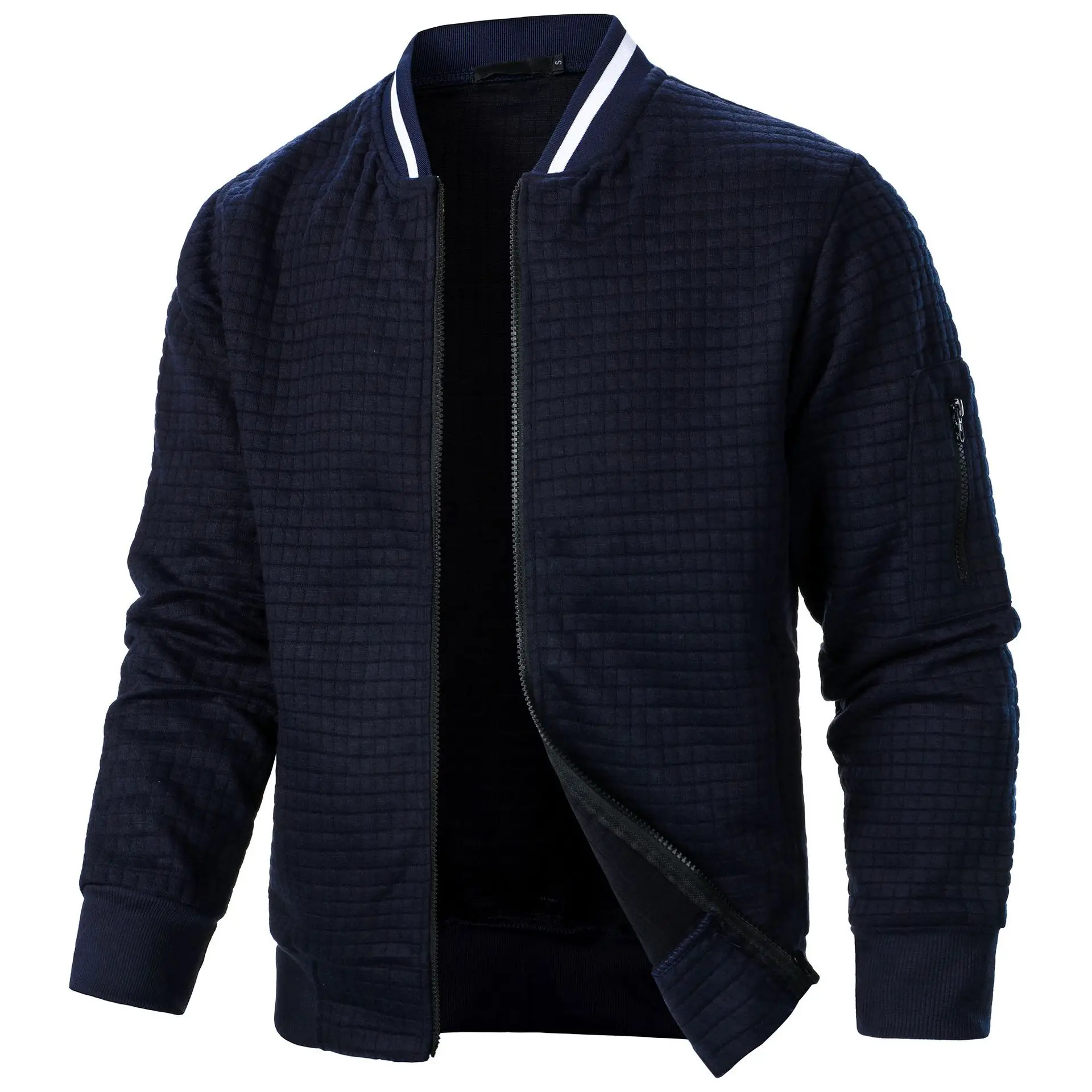 2024-Hot-Selling-Men's-Four-Seasons-Waffle-Full-Zipper-Top-Men's-Slim-Fit-Versatile-Sweatshirt-Men's-Casual-Cardigan-Sweatshirt