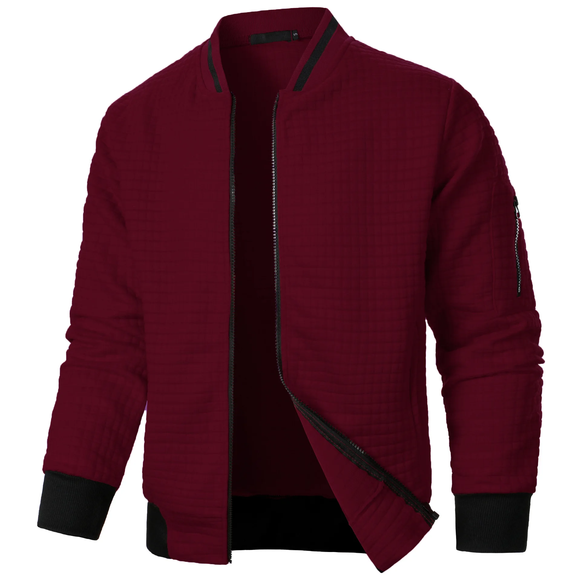 2024-Hot-Selling-Men's-Four-Seasons-Waffle-Full-Zipper-Top-Men's-Slim-Fit-Versatile-Sweatshirt-Men's-Casual-Cardigan-Sweatshirt