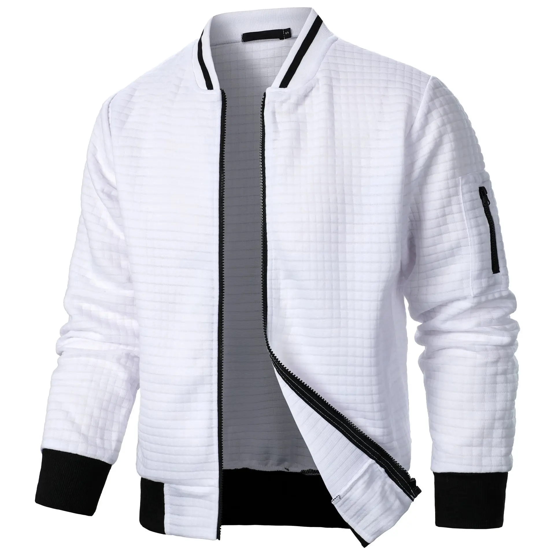 2024-Hot-Selling-Men's-Four-Seasons-Waffle-Full-Zipper-Top-Men's-Slim-Fit-Versatile-Sweatshirt-Men's-Casual-Cardigan-Sweatshirt