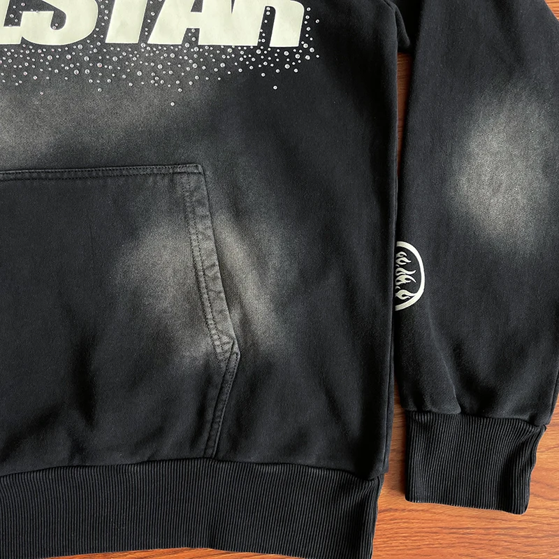 HS Wash Water Heavy Diamond Set Casual Hoodie