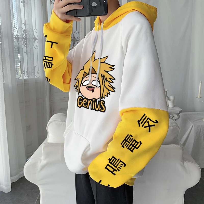 Anime My Hero Academia Kaminari Denki Kawaii Cartoon Women Hoodies Boku no Hero Academia Manag Harakuju Men Winter Sweatshirts
