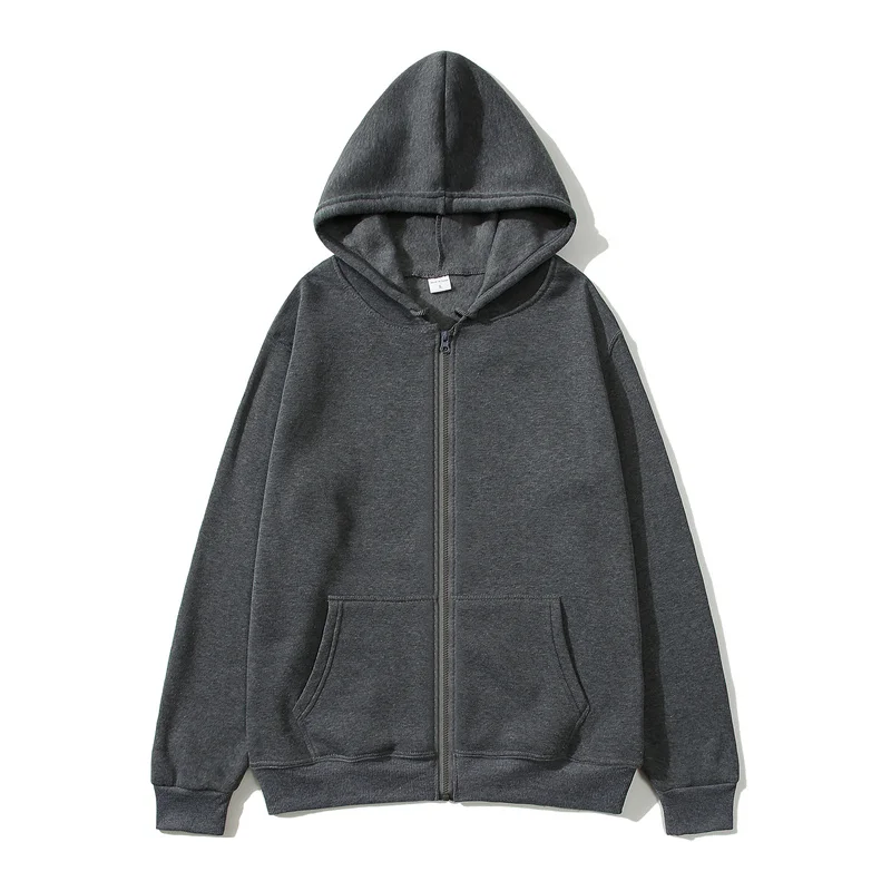 Men/Women zipper cardigan Hoodies pure color Casual Jacket Coats Fleece spring Autumn Sweatshirts Sports Streetwear men tops