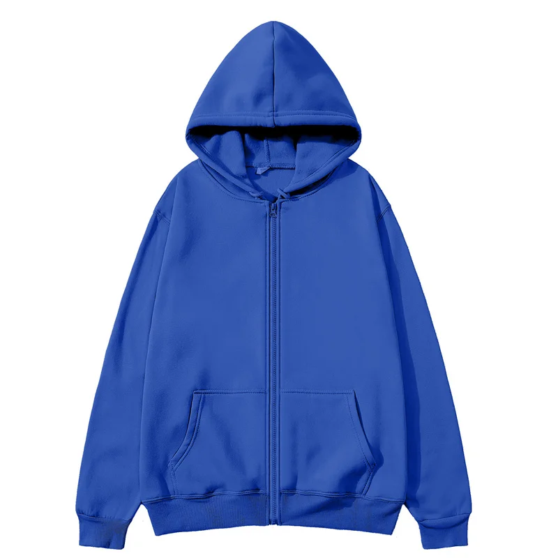 Men/Women zipper cardigan Hoodies pure color Casual Jacket Coats Fleece spring Autumn Sweatshirts Sports Streetwear men tops